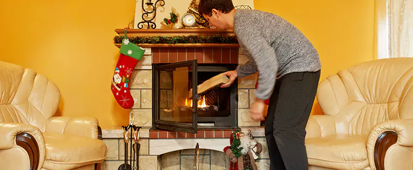 Rusted Metal Fireplace Restoration in Menifee, California